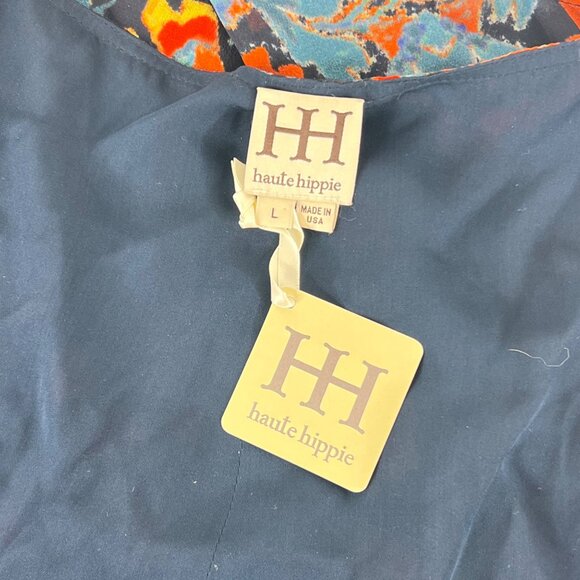 New Haute Hippie Multicolor Floral Halter Top Backless Ties 100% Silk Size Large - Picture 10 of 12